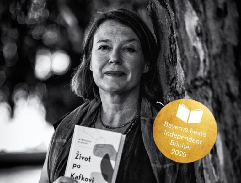 Magdalena Platzov&aacute; z&iacute;skala s knihou Život po Kafkovi oceněn&iacute; Nejlep&scaron;&iacute; nez&aacute;visl&aacute; kniha Bavorska 2025 v kategorii beletrie, fotil Jan Křikava