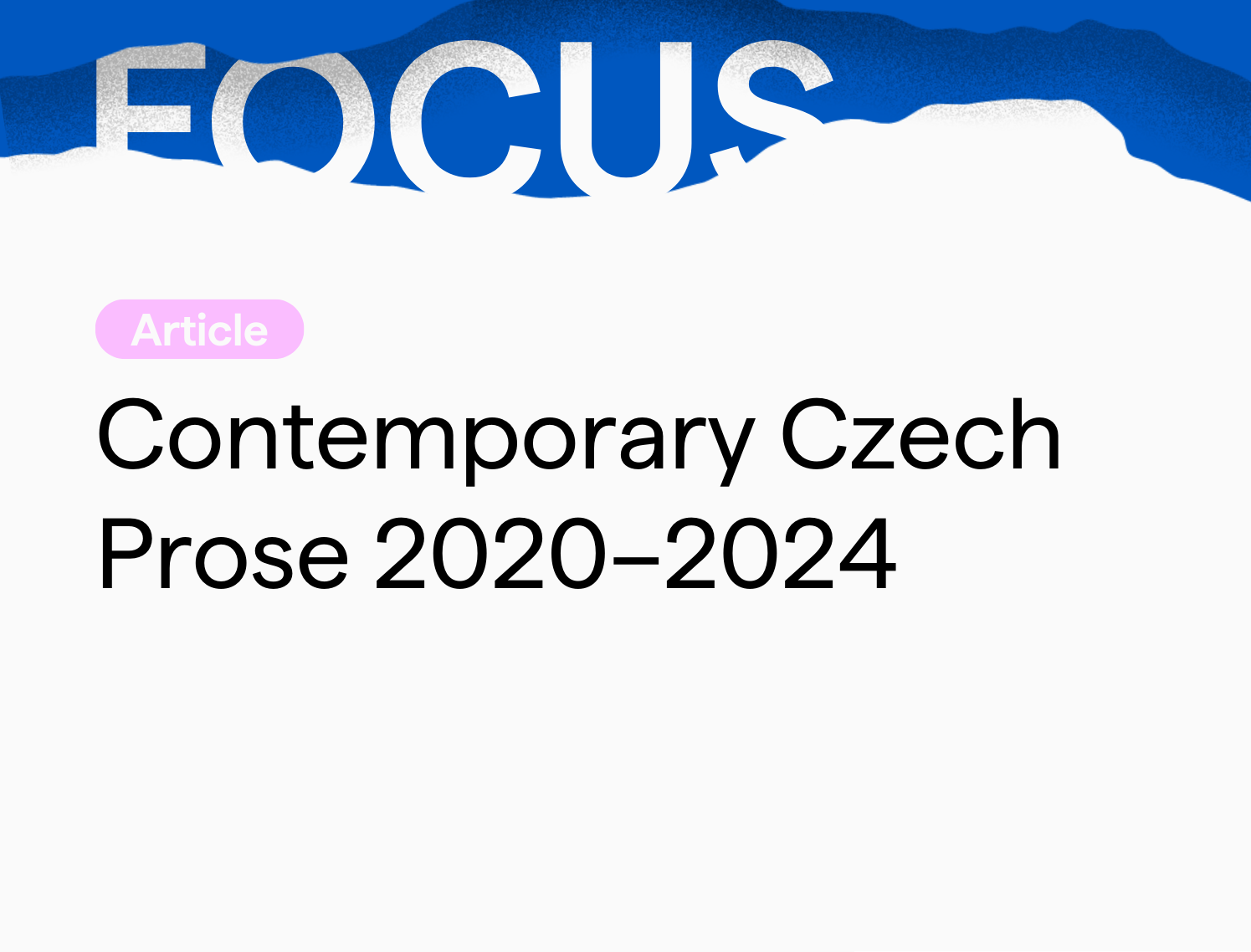 Contemporary Czech Prose 2020–2024